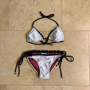 Amir Slama White Bikini With Black Trim - Size P/S